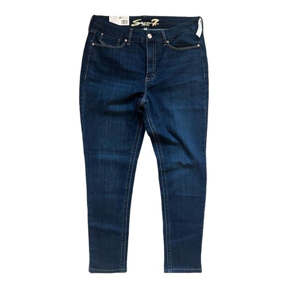 NWT Womens Seven7 Seven 7 Tummyless High Rise Skinny Dark Rinse Jeans - Sz 16 - Picture 2 of 4